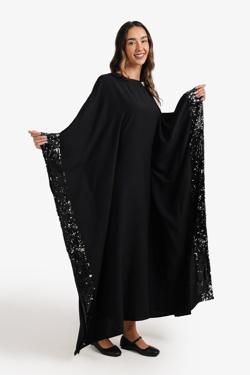 Carina Sequin-Trimmed Abaya - Image 5